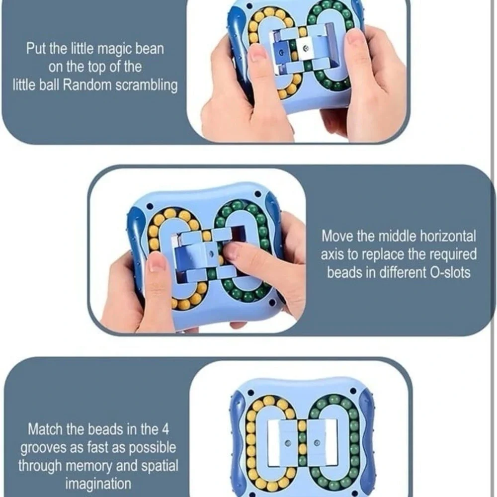 Magic Bean Rotating Cube Puzzle Fidget Toys Anti Stress Ball IQ Games Educationa